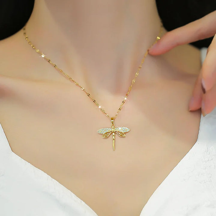 Yoanna | Crystal Dragonfly Necklace