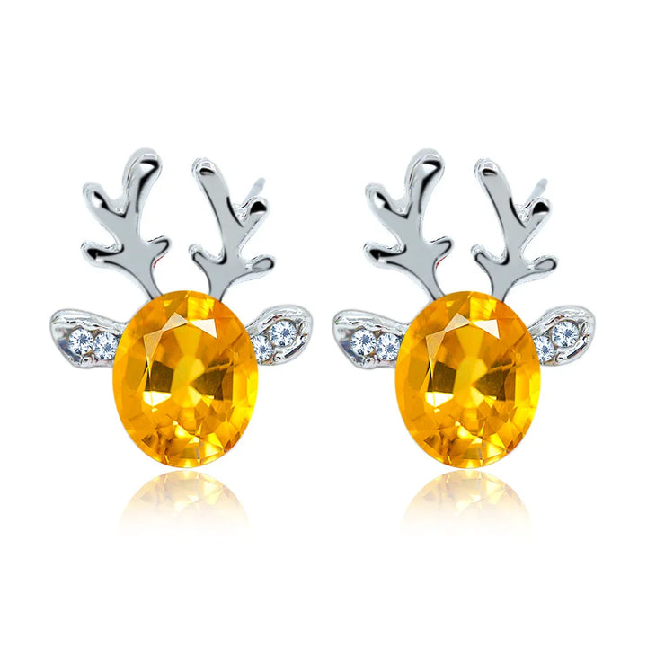 Debra | Reindeer Crystal Stud Earrings