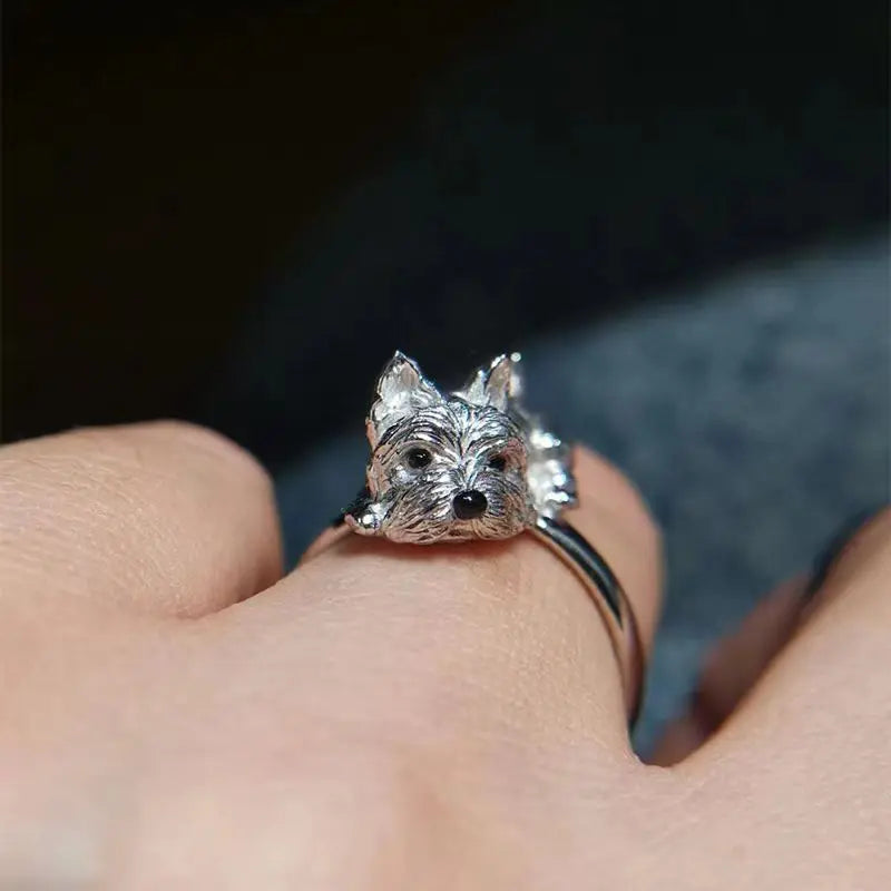 Grazyna | Retro Dog Wrap Ring