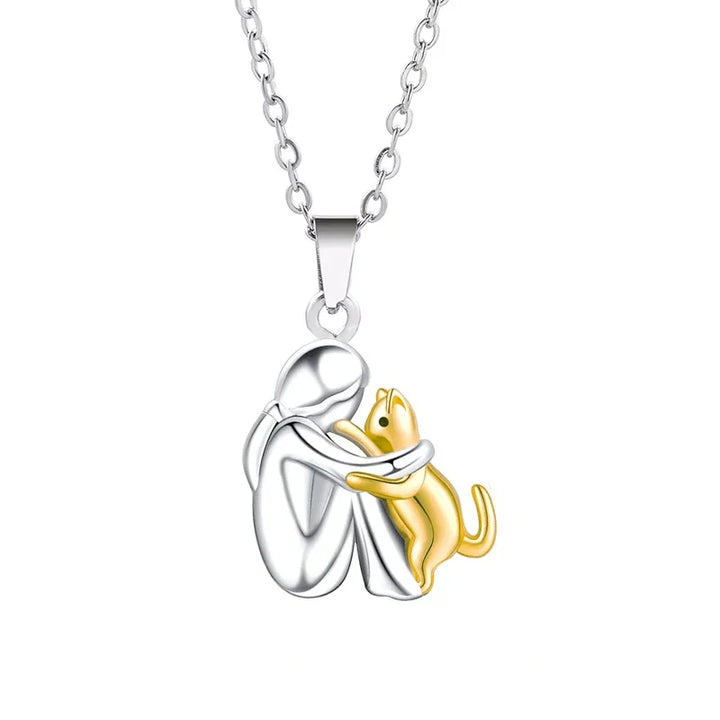 Aster | Cat Hug Pendant Necklace