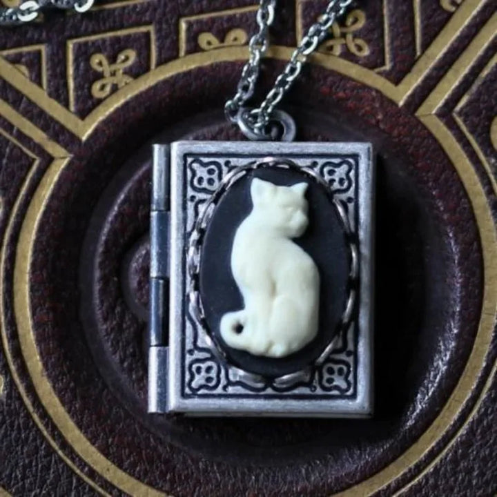 Katya | Cat Book Pendant Necklace
