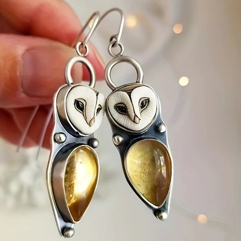 Kayelynn | Boho Owl Drop Earrings