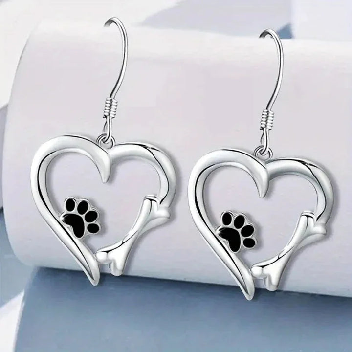 Kaycee | Silver Heart Drop Earrings