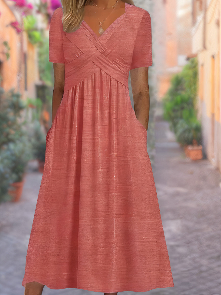 Sylviah | V-Neck Tummy-Covering Dress