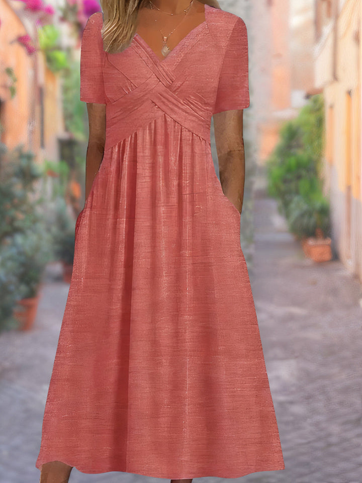 Sylviah | V-Neck Tummy-Covering Dress