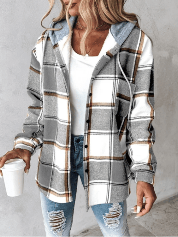 Zolene | Cozy Plaid Hooded Shacket