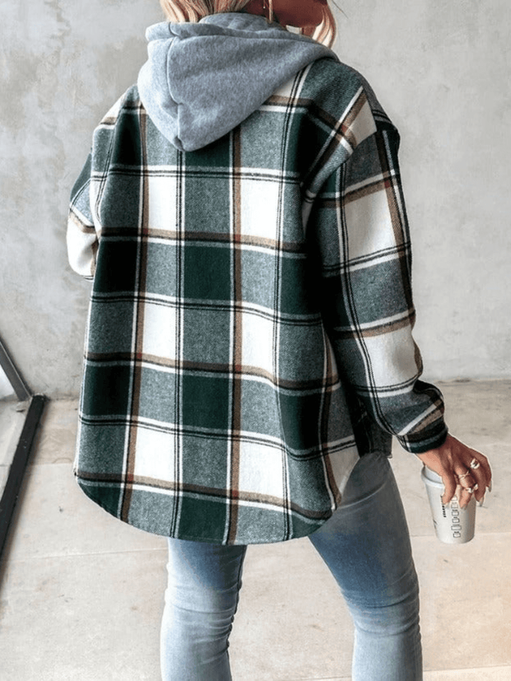 Zolene | Cozy Plaid Hooded Shacket