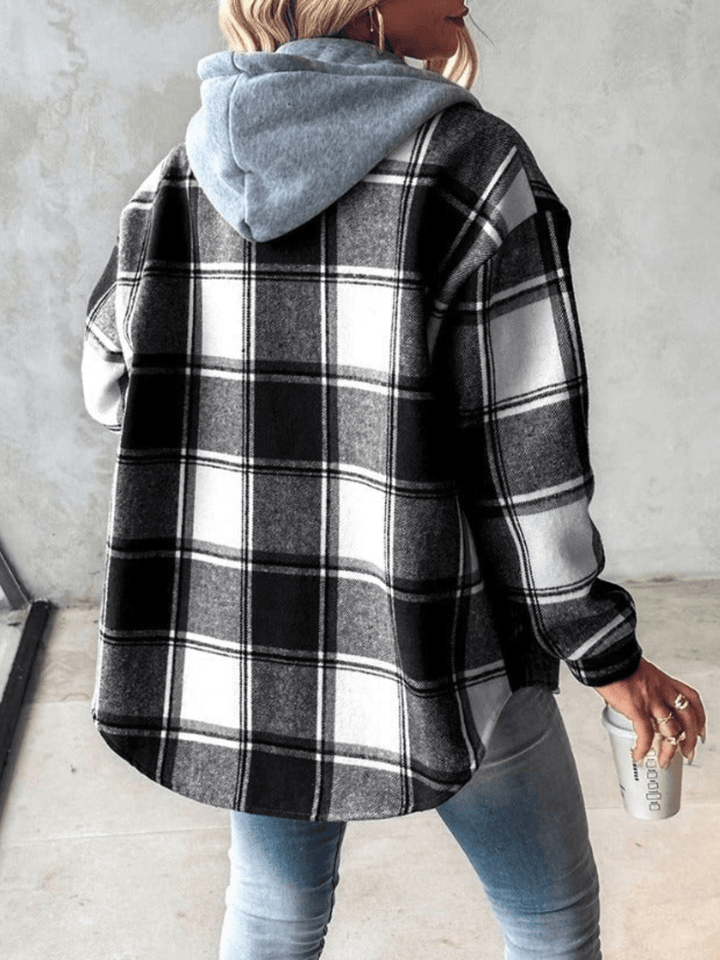 Zolene | Cozy Plaid Hooded Shacket
