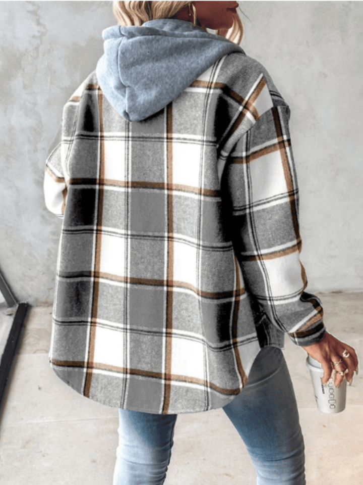 Zolene | Cozy Plaid Hooded Shacket