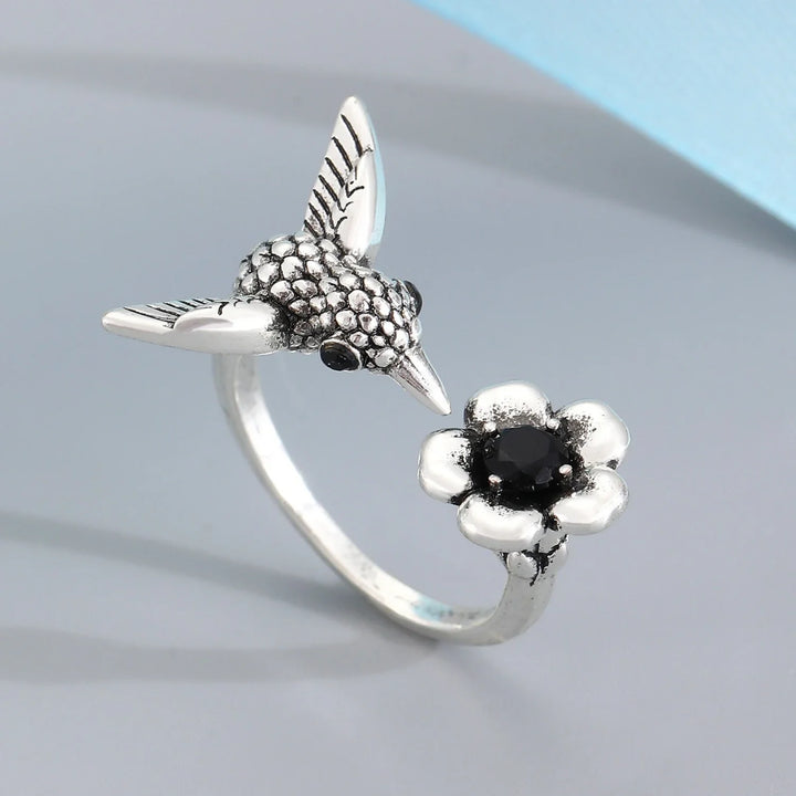 Tina | Adjustable Hummingbird Ring
