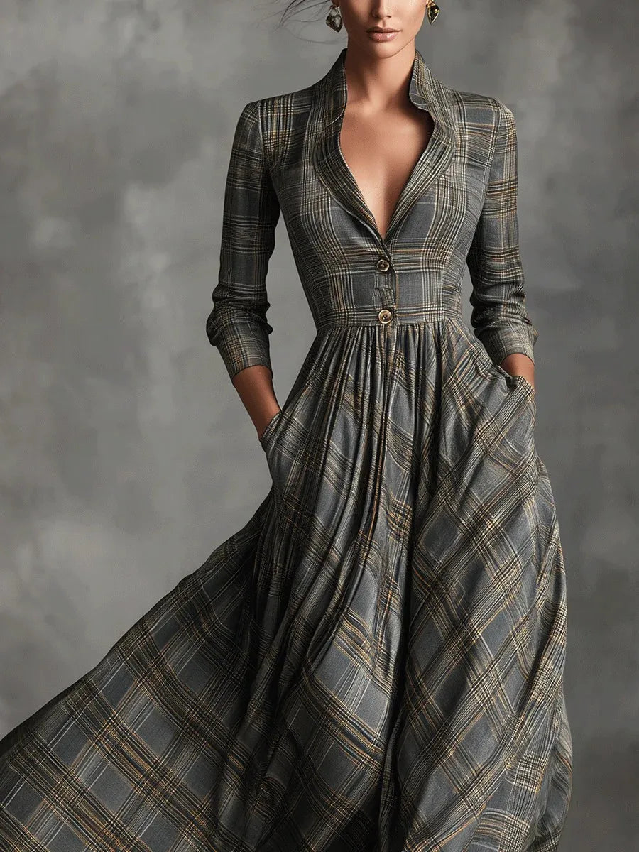 Madalyn | Elegant Vintage Plaid Dress