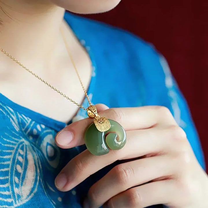 Eunice | Jade Elephant Pendant Necklace