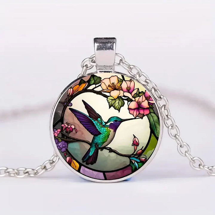 Bárbara | Hummingbird Glass Dome Pendant