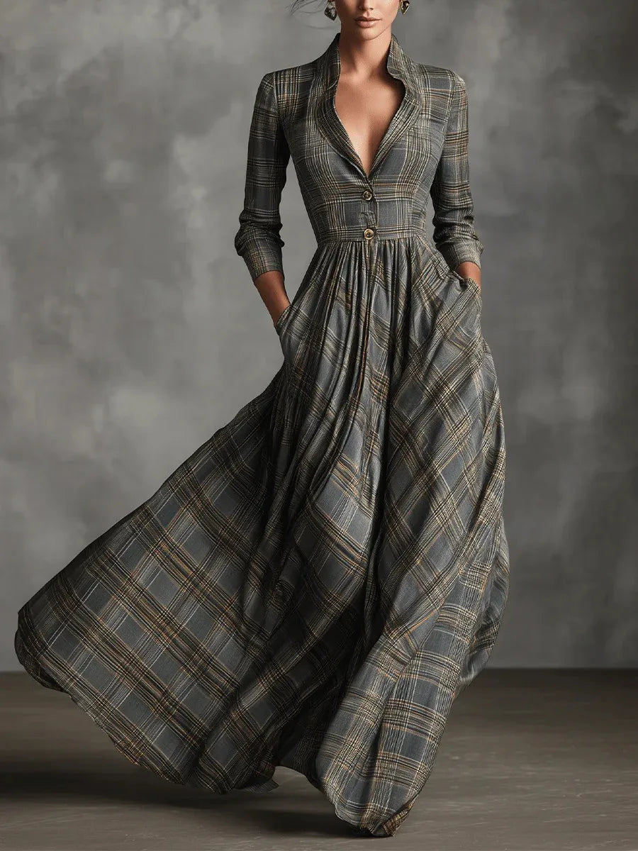 Madalyn | Elegant Vintage Plaid Dress