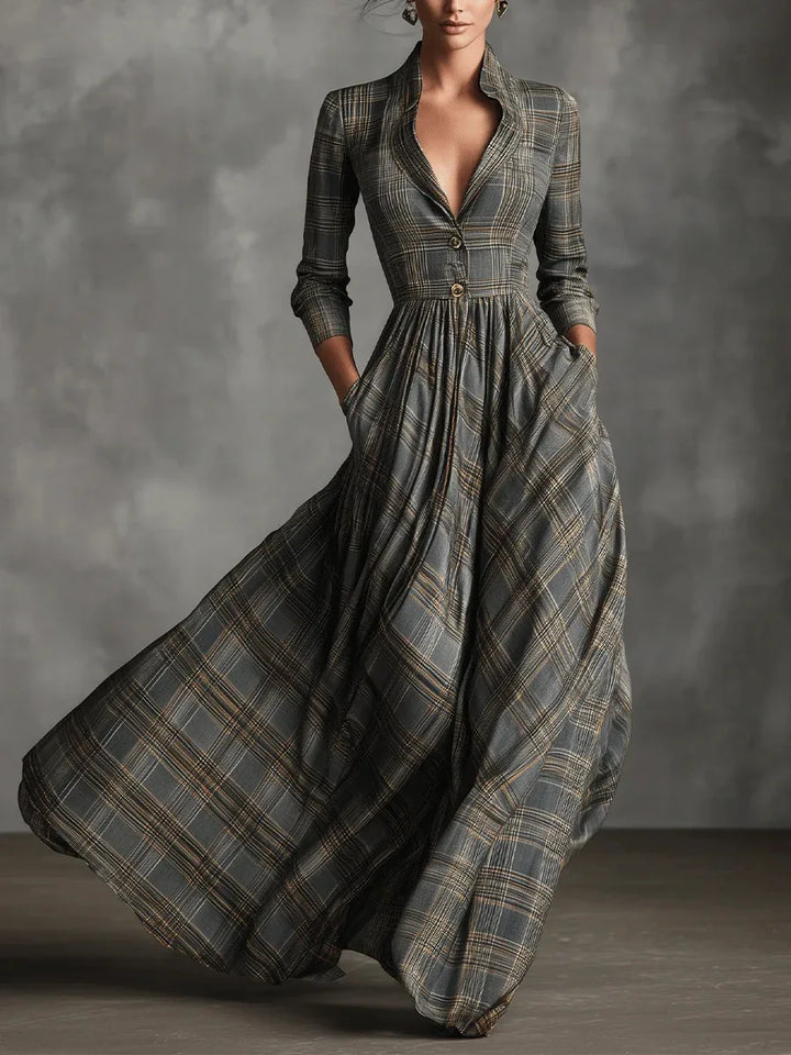 Madalyn | Elegant Vintage Plaid Dress