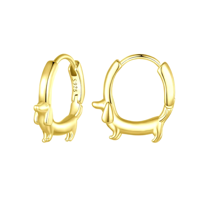 Ulpiana | Dachshund Sterling Silver Hoops