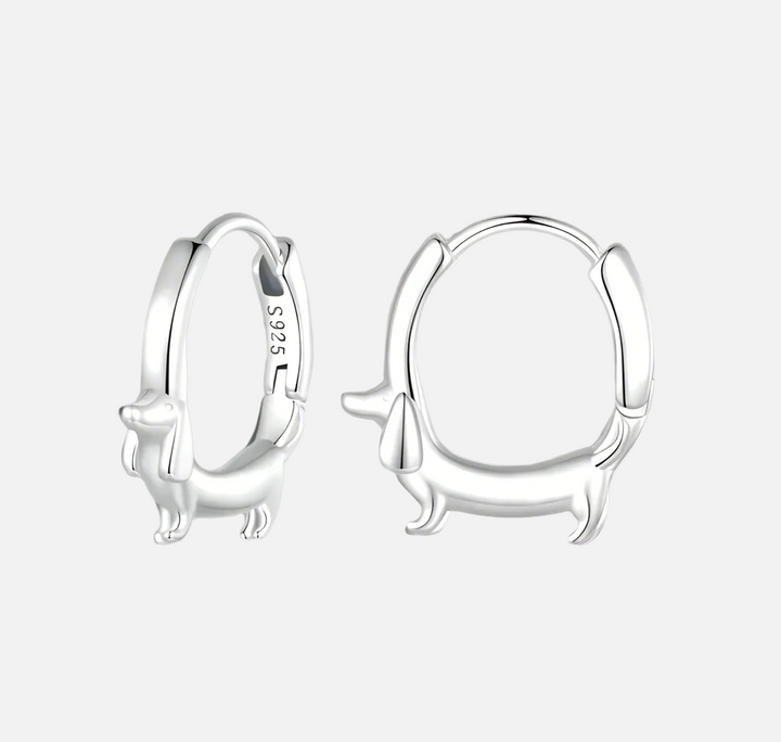 Ulpiana | Dachshund Sterling Silver Hoops