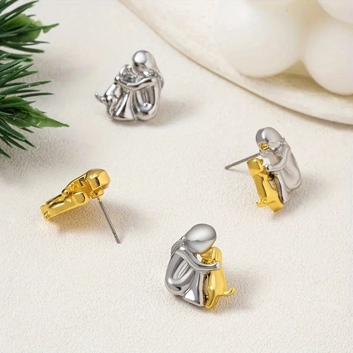 Rayna | Two-Tone Hug Earrings