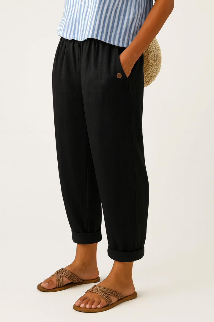 Edith | Breathable Linen-Cotton Trousers
