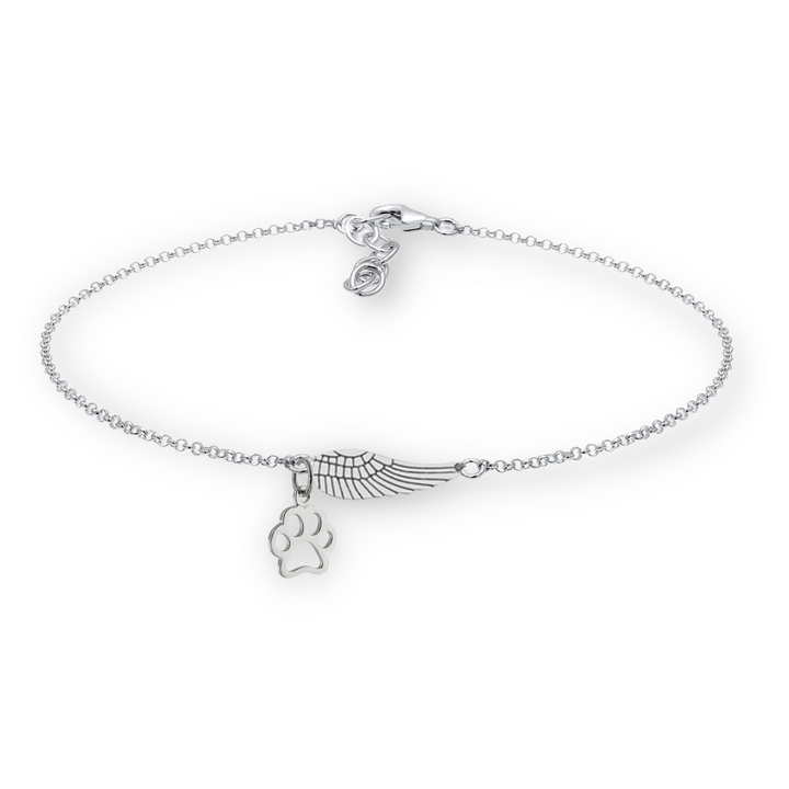 Aislinn | Silver Angel Paw Bracelet