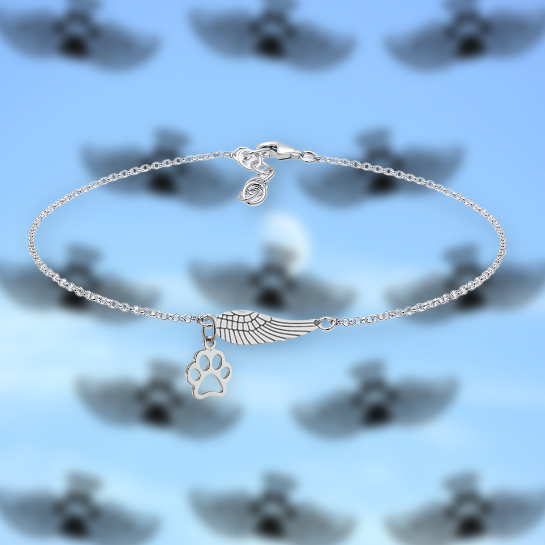 Aislinn | Silver Angel Paw Bracelet