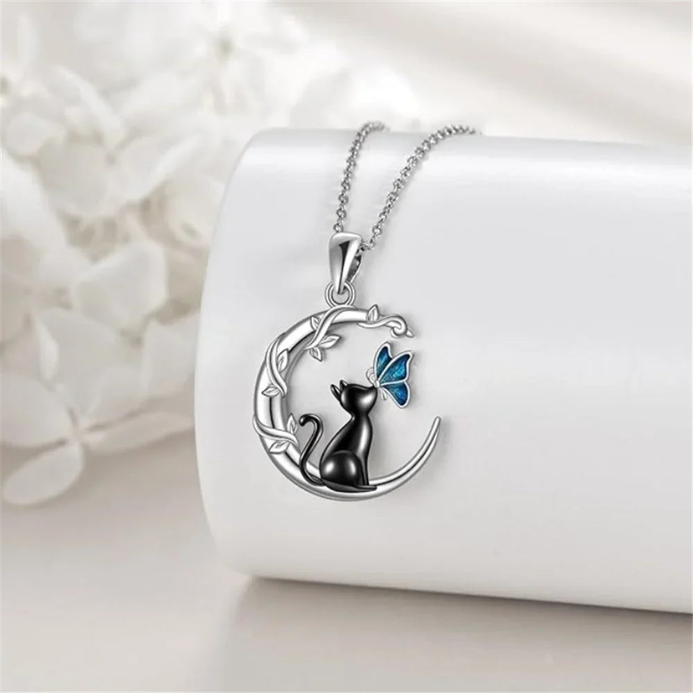 Marcelyn | Moon Cat Butterfly Pendant