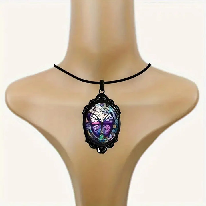 Ryleigh | Purple Crystal Butterfly Necklace