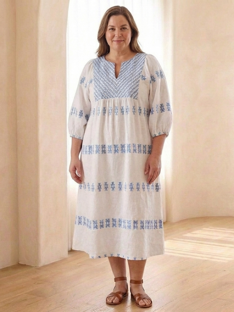 Solen | Embroidered Midi Dress