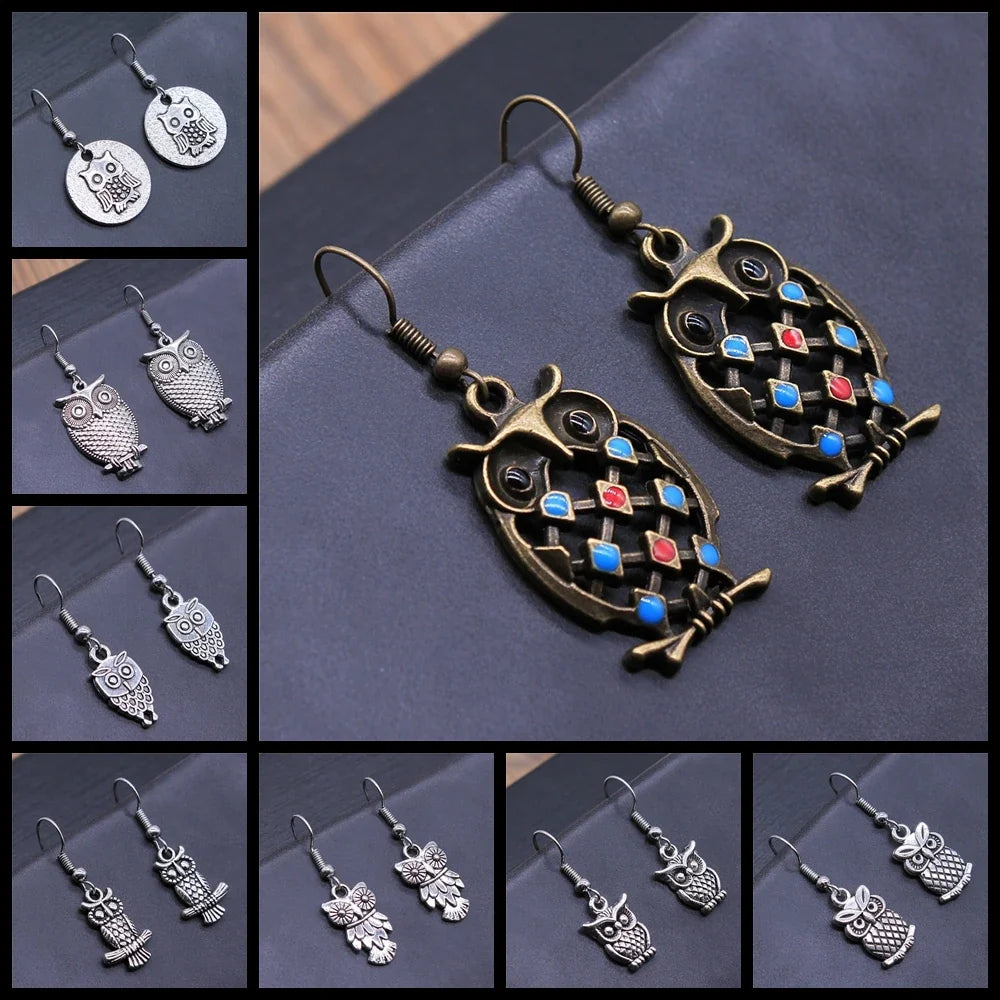 Viveca | Bohemian Owl Dangle Earrings