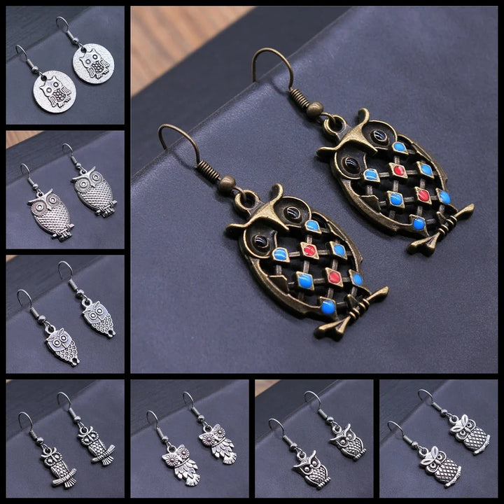 Viveca | Bohemian Owl Dangle Earrings