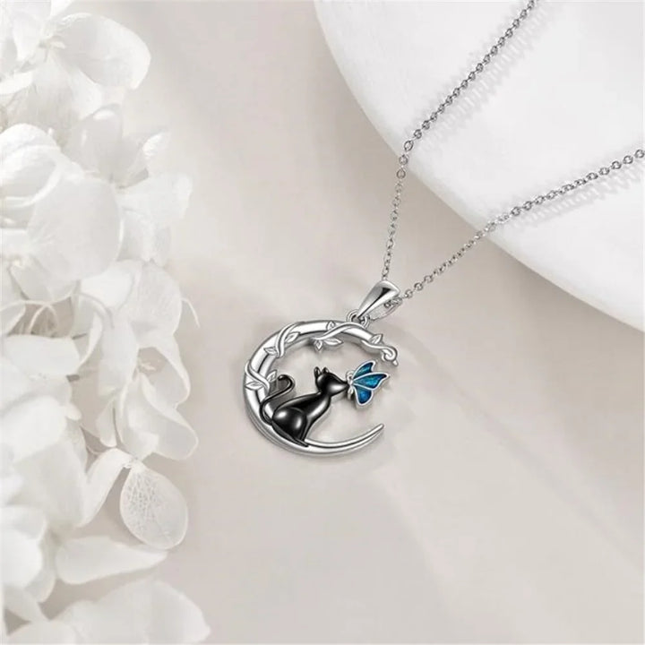 Marcelyn | Moon Cat Butterfly Pendant