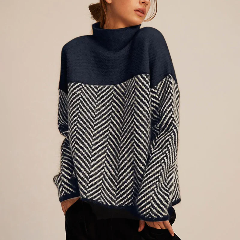 Breanne | Chevron Funnel-Neck Sweater