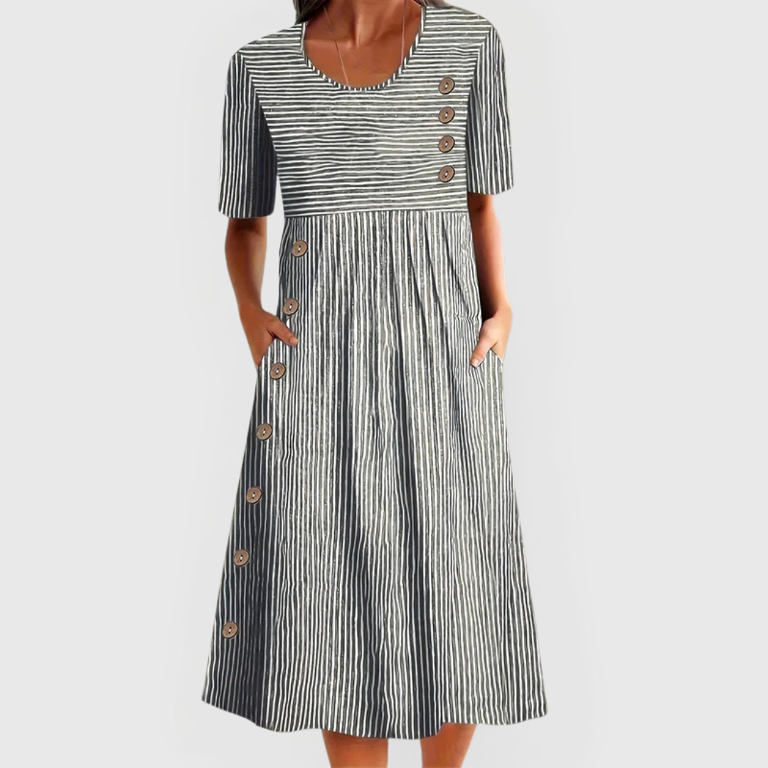 Ava | Striped Midi Dress
