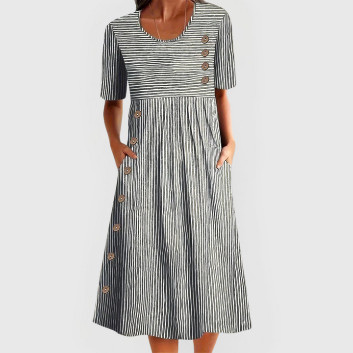 Ava | Striped Midi Dress