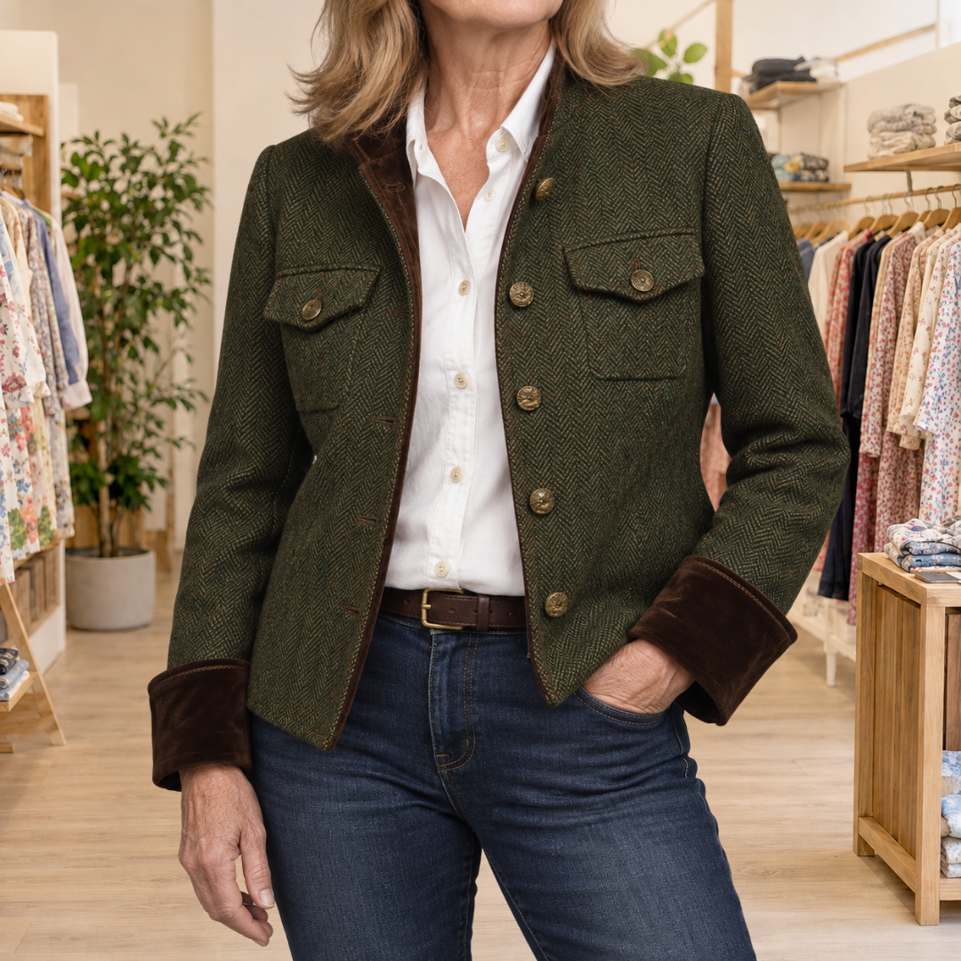 Daphne | Textured Herringbone Jacket