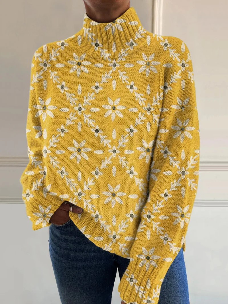 Davida | Floral Mockneck Sweater