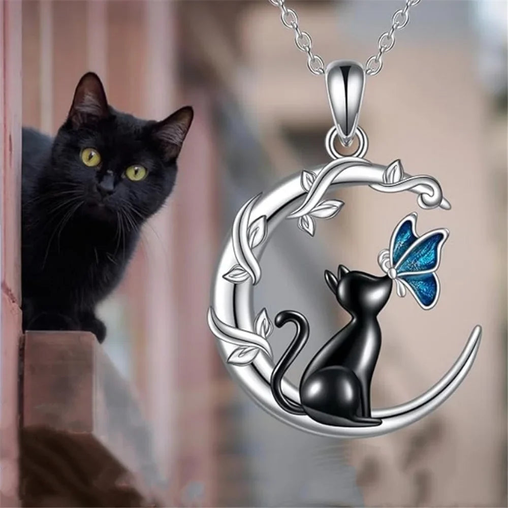 Marcelyn | Moon Cat Butterfly Pendant