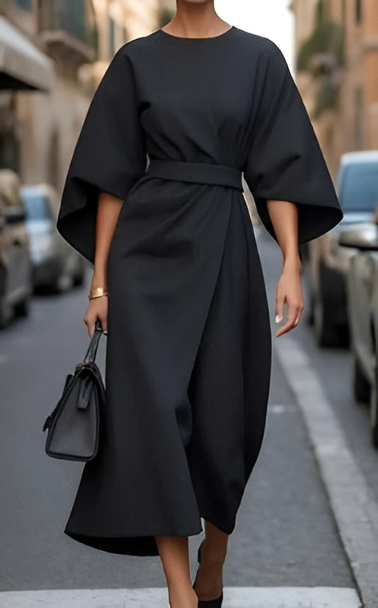 Lindsey | Minimalist Belted Luxe Dress