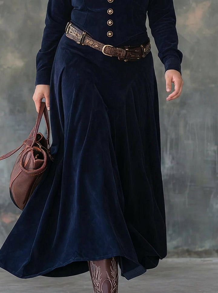 Milana | Long Suede Dress with Slit