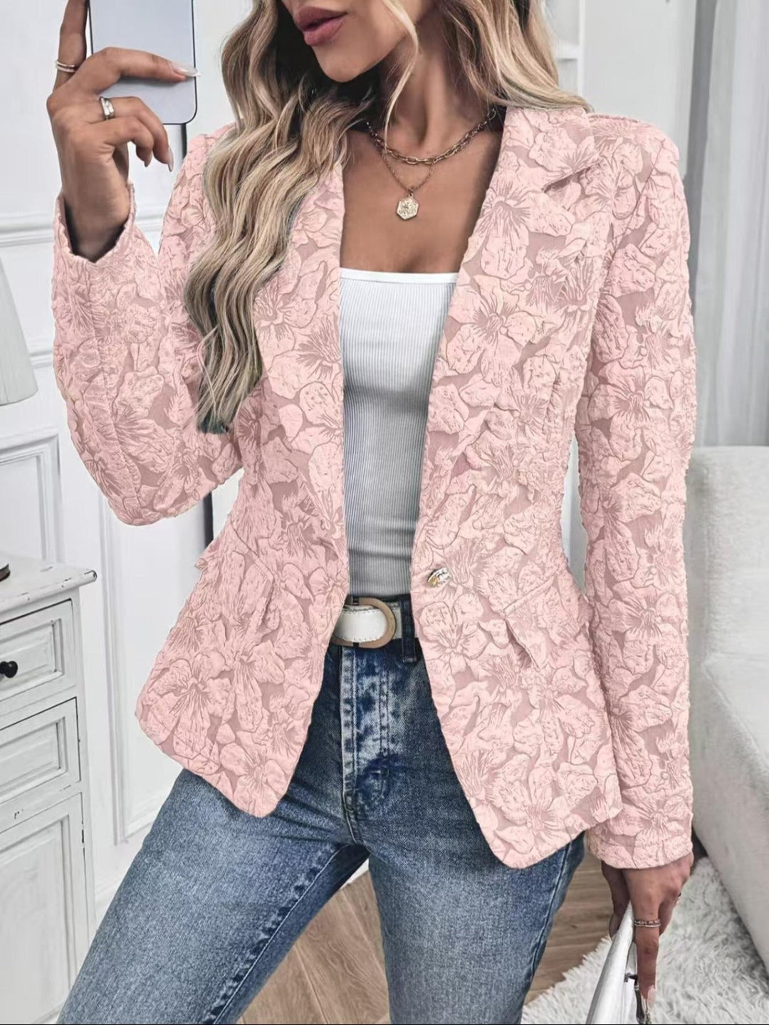 Faye | Paisley Jacquard Fitted Blazer