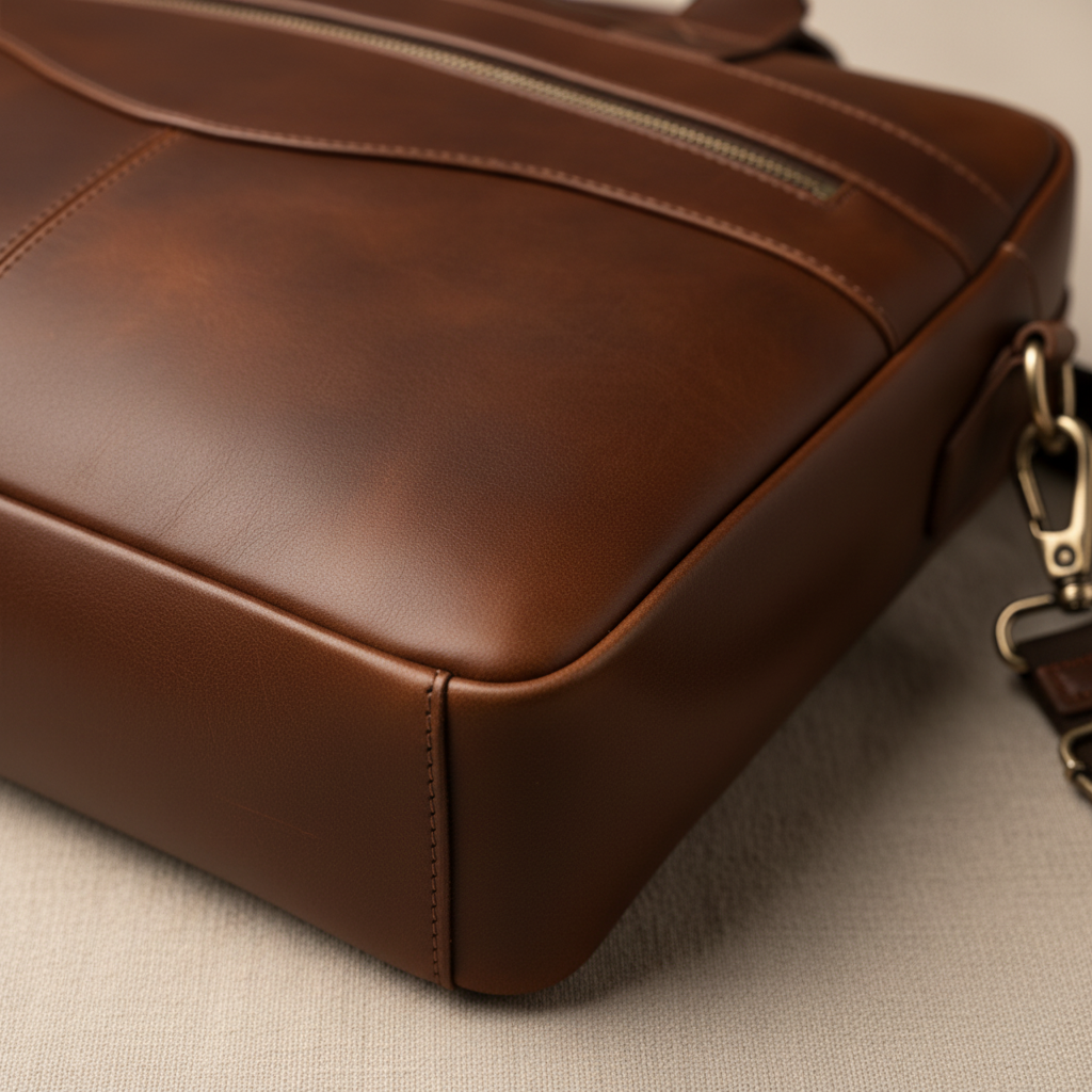 Helene | Slim Leather Briefcase
