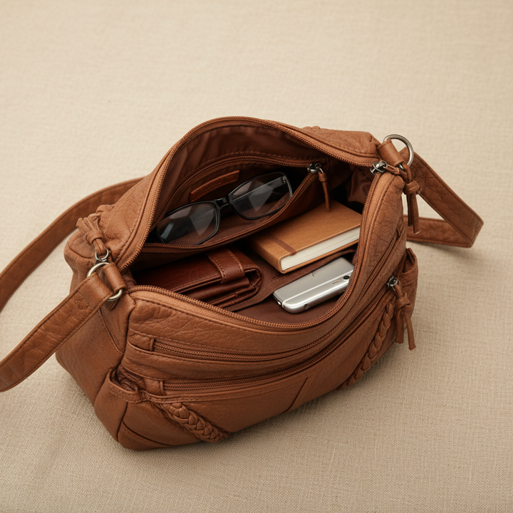 Noisette | Braided Vegan Leather Shoulder Bag