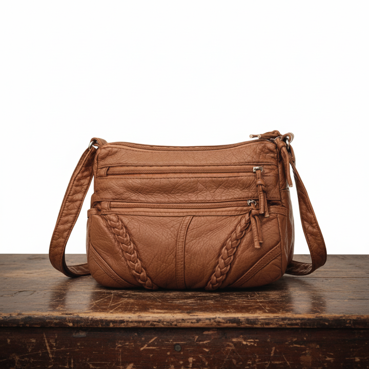 Noisette | Braided Vegan Leather Shoulder Bag