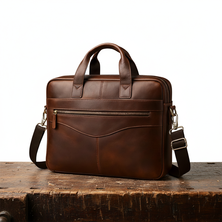 Helene | Slim Leather Briefcase