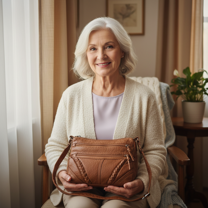 Noisette | Braided Vegan Leather Shoulder Bag