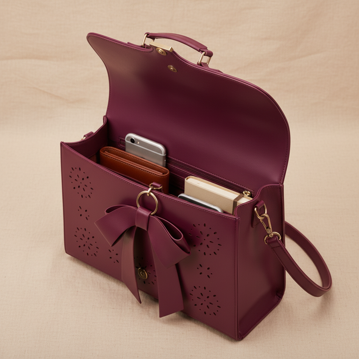 Benita | Laser-Cut Floral Shoulder Bag