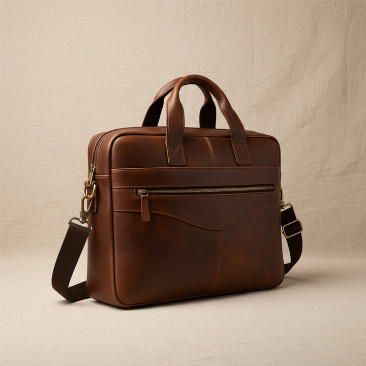 Helene | Slim Leather Briefcase