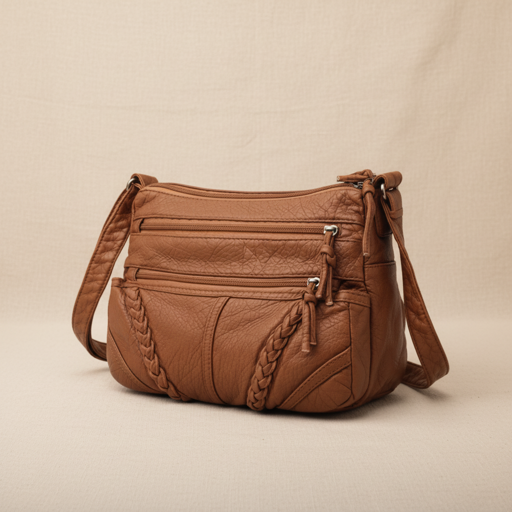 Noisette | Braided Vegan Leather Shoulder Bag
