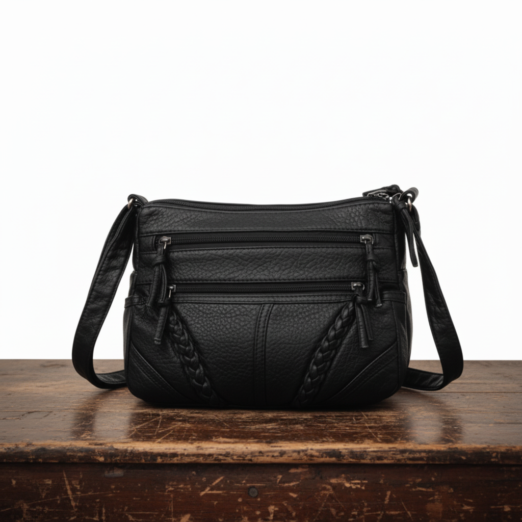Noisette | Braided Vegan Leather Shoulder Bag