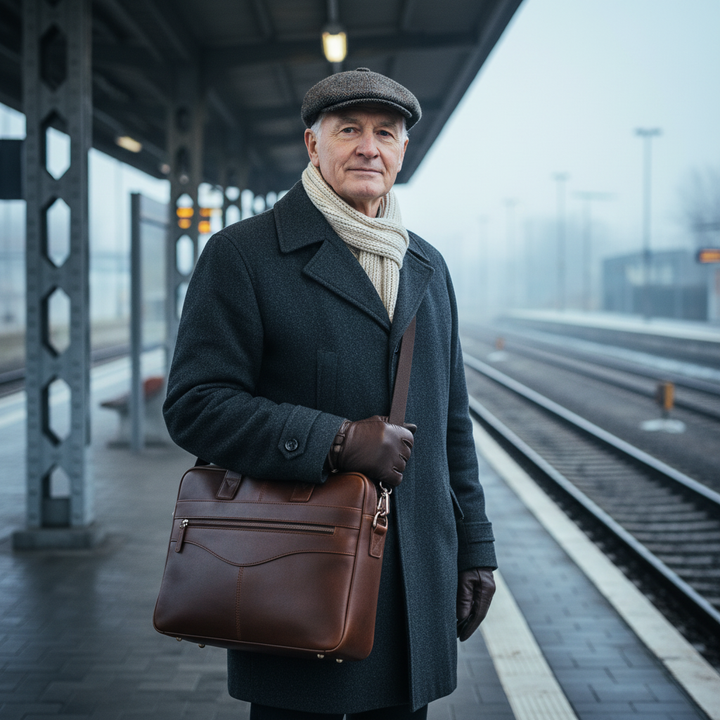 Helene | Slim Leather Briefcase